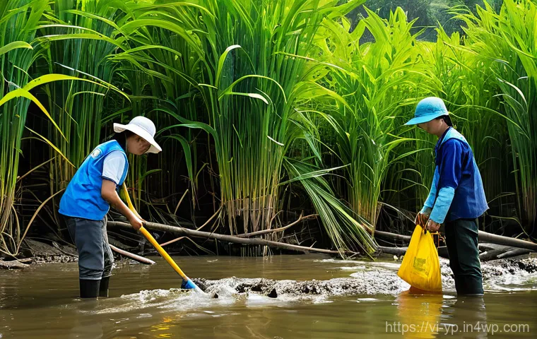 하천 생태계 복원 프로젝트의 목표 달성을 위한 전략 - **Polluted Vietnamese River - A Call for Concern:**
A wide, murky river in a rural Vietnamese la... 하천 생태계 복원 프로젝트의 목표 달성을 위한 전략 - **Polluted Vietnamese River - A Call for Concern:**
A wide, murky river in a rural Vietnamese la...