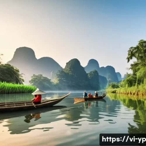 하천 생태계 복원 참여를 위한 시뮬레이션 교육 - **A Vibrant, Pristine Vietnamese River Eco    A breathtaking panoramic view of a wide, majestic Viet...