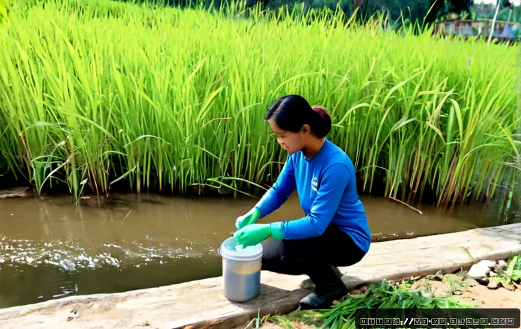하천 생태계 복원에 참여하기 위한 체크리스트 - Photorealistic Vietnamese community river restoration volunteer preparing beside a calm tropical urb...