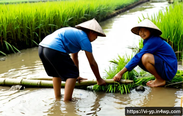 Home 17 하천 생태계 복원과 지역 사회의 연계성 - Photorealistic riverside ecosystem restoration in rural Vietnam, Vietnamese community volunteers pla...